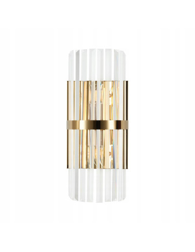 Kinkiet GLITTER złoty glamour z kryształowymi rurkami i obręczą, E14, 50 cm