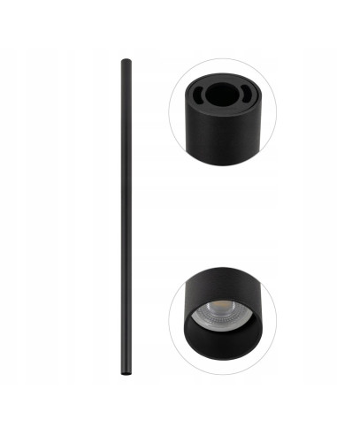 Nowodvorski FOURTY czarny reflektor sufitowy LED GU10 110 cm nowoczesny aluminiowy 10W R35