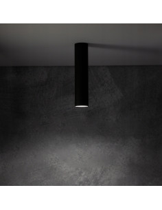 Nowodvorski FOURTY S 10735 — Czarna sufitowa lampa spot GU10, minimalistyczna aluminiowa plafoniera