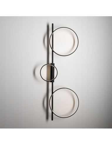 Nowodvorski Circolo 10816 – czarny kinkiet LED 3-punktowy 1100 lm, nowoczesny loftowy obręczowy design