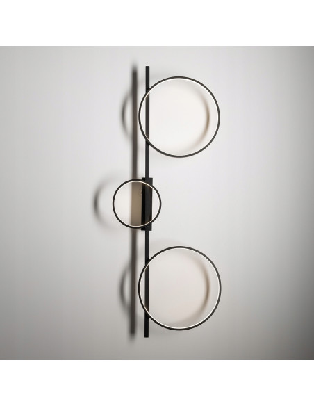 Nowodvorski Circolo 10816 – czarny kinkiet LED 3-punktowy 1100 lm, nowoczesny loftowy obręczowy design