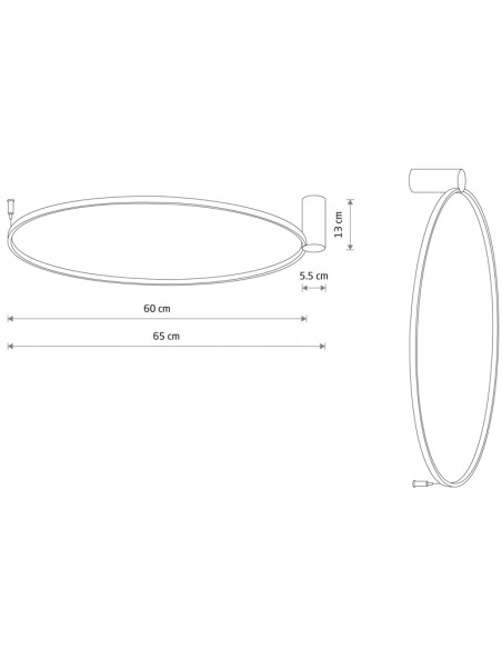 Nowodvorski CIRCOLO Kinkiet LED Silk Olive 60 cm, nowoczesny pierścień, ciepłe 3000K, aluminium