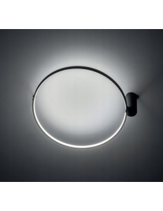 Nowodvorski Circolo 10928 – czarny kinkiet LED 45 cm, 3000K, 560 lm, aluminium, stylowy design