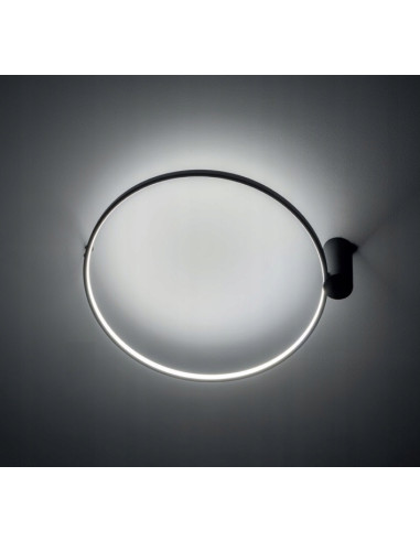 Nowodvorski Circolo 10928 – czarny kinkiet LED 45 cm, 3000K, 560 lm, aluminium, stylowy design