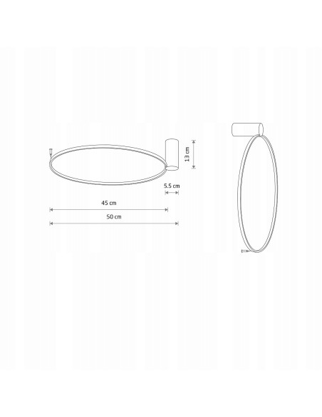 Nowodvorski Circolo 10928 – czarny kinkiet LED 45 cm, 3000K, 560 lm, aluminium, stylowy design
