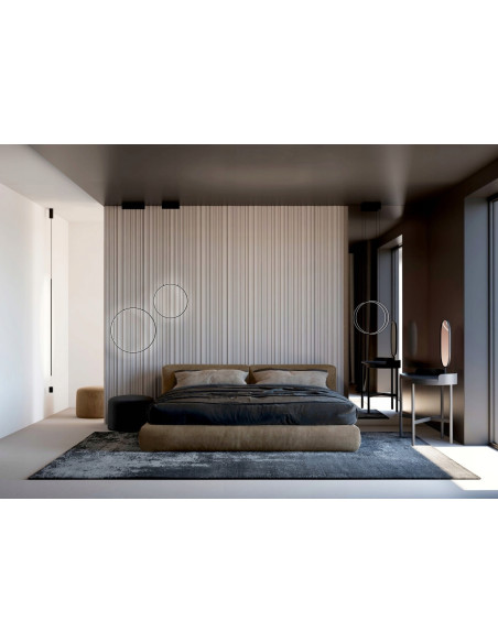 Nowodvorski Circolo 10928 – czarny kinkiet LED 45 cm, 3000K, 560 lm, aluminium, stylowy design