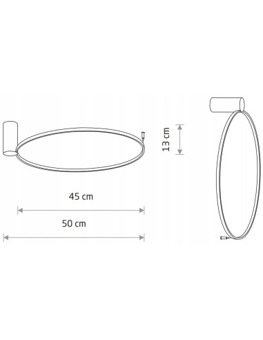 Nowodvorski Circolo LED M 60 czarny – kinkiet/plafon 21W 4000K 700lm, aluminium, nowoczesny