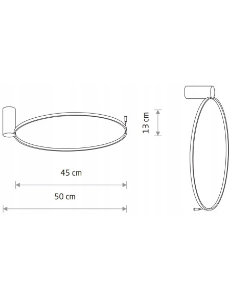 Nowodvorski Circolo LED M 60 czarny – kinkiet/plafon 21W 4000K 700lm, aluminium, nowoczesny