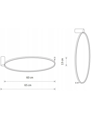 Nowodvorski Circolo LED M 60 czarny – kinkiet/plafon 21W 4000K 700lm, aluminium, nowoczesny