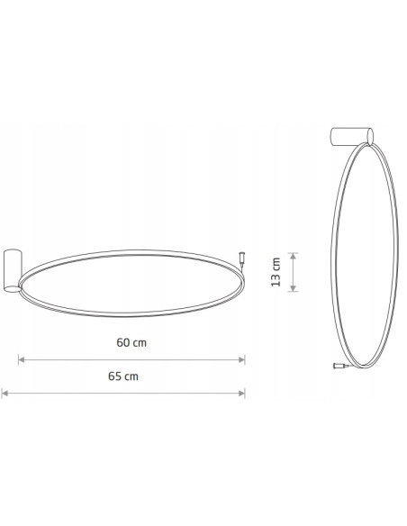 Nowodvorski Circolo LED M 60 czarny – kinkiet/plafon 21W 4000K 700lm, aluminium, nowoczesny
