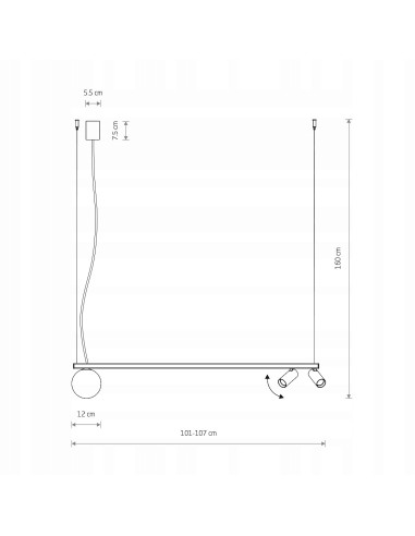 Nowodvorski FOURTY III Lampa wisząca 3-punktowa GU10 biały 160 cm do kuchni jadalni salonu