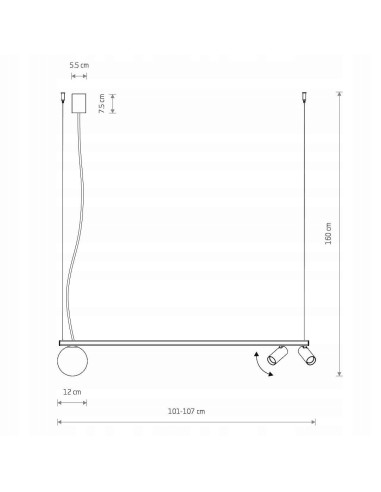 Nowodvorski FOURTY 11450 — zwis 3-punktowy GU10 szary szklane tuby, lampa wisząca elegancka 160 cm
