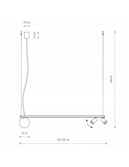 Nowodvorski FOURTY 11450 — zwis 3-punktowy GU10 szary szklane tuby, lampa wisząca elegancka 160 cm