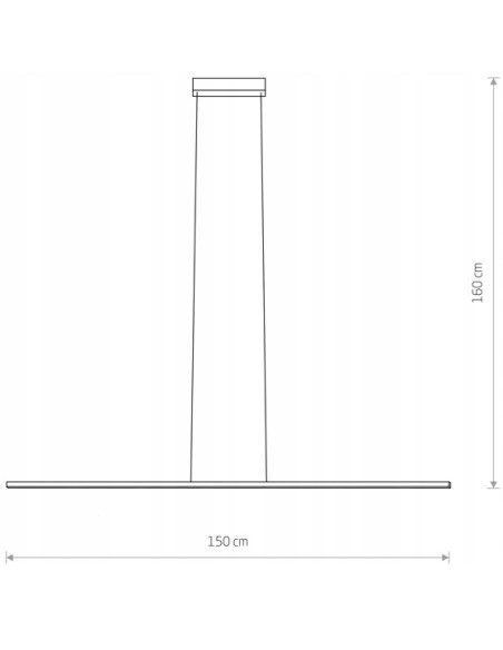 Nowodvorski BAR 10848 – Czarna listwa LED wisząca 24W 4000K 150 cm do kuchni i jadalni