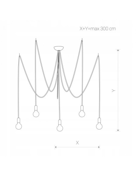 Nowodvorski SPIDER lampa wisząca 5-punktowa E27 300cm biały minimalistyczny/loft