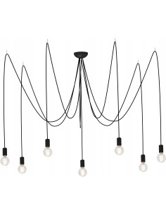 Nowodvorski SPIDER lampa wisząca 7xE27 czarna nowoczesna regulowana wys. do 300 cm