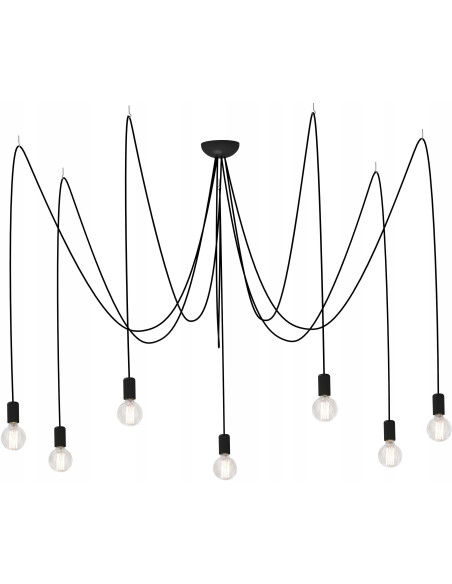 Nowodvorski SPIDER lampa wisząca 7xE27 czarna nowoczesna regulowana wys. do 300 cm
