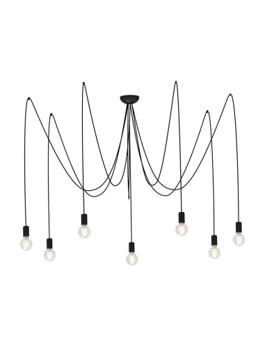 Nowodvorski SPIDER lampa wisząca 7xE27 czarna nowoczesna regulowana wys. do 300 cm