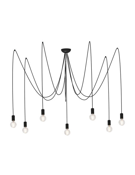 Nowodvorski SPIDER lampa wisząca 7xE27 czarna nowoczesna regulowana wys. do 300 cm