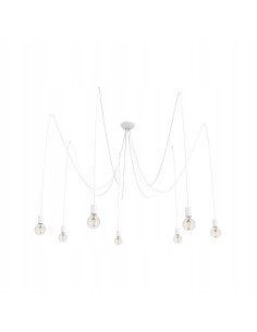 Nowodvorski SPIDER WHITE VII — Lampa wisząca 7-punktowa E27, biały loft-industrial, kable w oplocie 3m