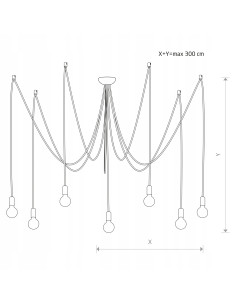 Nowodvorski SPIDER WHITE VII — Lampa wisząca 7-punktowa E27, biały loft-industrial, kable w oplocie 3m 2