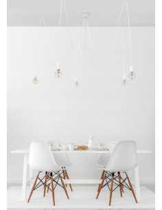 Nowoczesna lampa wisząca SPIDER BLACK V 5-punktowa czarna E27, kable w oplocie 300 cm 2