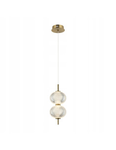 Italux LAZIE Lampa wisząca 2-pkt złota z ryflowanymi szklanymi kloszami LED 3000K 140 cm