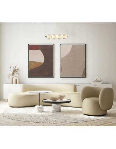 Italux Lazie — Złota lampa wisząca 4-klosze ze szkła ryflowanego, LED 19W, do kuchni i salonu