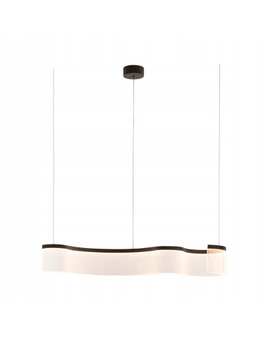 Italux Notar — Elegancka Lampa Wisząca LED Fala 100 cm, Beżowo-Czarna, 31W, 3000K