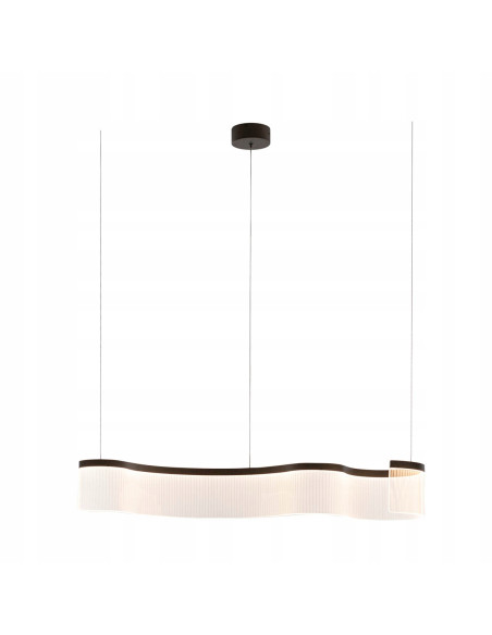 Italux Notar — Elegancka Lampa Wisząca LED Fala 100 cm, Beżowo-Czarna, 31W, 3000K