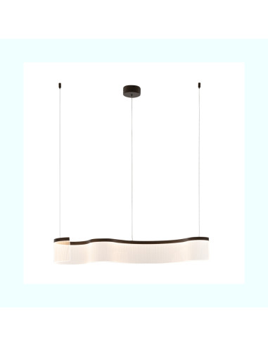 Italux Notar — Elegancka Lampa Wisząca LED Fala 100 cm, Beżowo-Czarna, 31W, 3000K
