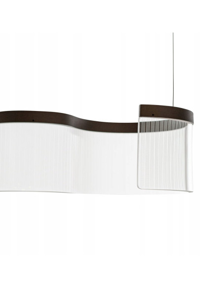 Italux Notar — Elegancka Lampa Wisząca LED Fala 100 cm, Beżowo-Czarna, 31W, 3000K