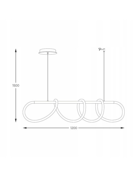 Złota listwa LED BALBO 120 cm z regulacją barwy 3000–6000K — lampa wisząca do jadalni i kuchni