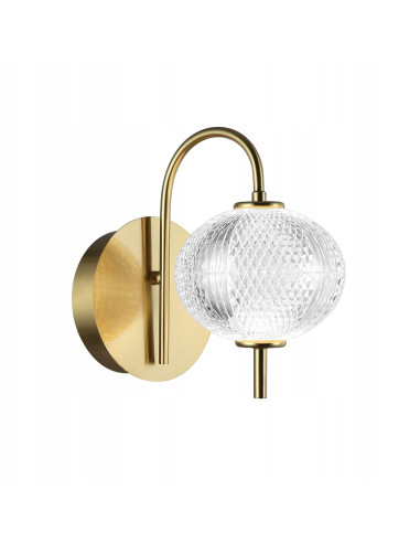 Italux LAZIE Kinkiet Szklany Złoty LED 5W Kulisty Designerski do Salonu i Korytarza