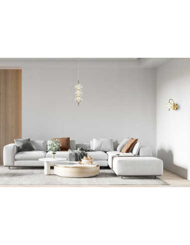 Italux LAZIE Kinkiet Szklany Złoty LED 5W Kulisty Designerski do Salonu i Korytarza