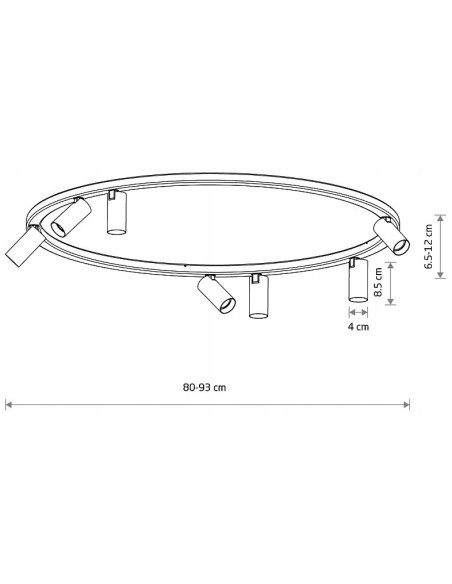 Nowodvorski Fourty ROUND plafon 7x GU10 biały | elegancki system oświetleniowy 80–93 cm