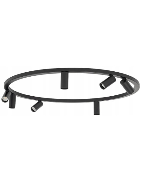Plafon NOWODVORSKI FOURTY ROUND 7xGU10 czarny, regulowane reflektory, modernistyczny 80-93 cm