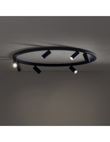 Nowodvorski FOURTYround Plafon 7x GU10 granatowy – modernistyczne reflektorki, aluminium