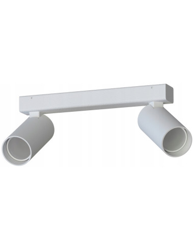 Nowodvorski FOURTY - Lampa sufitowa spot 2xGU10, aluminium, biały, do biura i przedpokoju