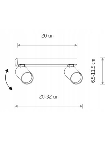 Nowodvorski FOURTY - Lampa sufitowa spot 2xGU10, aluminium, biały, do biura i przedpokoju