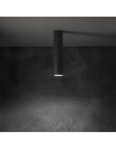 Nowodvorski Fourty 10884 – Szary plafon sufitowy LED GU10 aluminiowy, 1-punktowy (Ø5 cm)