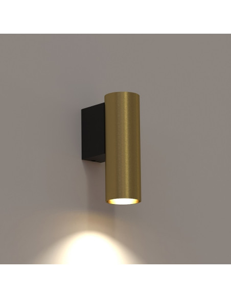Nowodvorski FOURTY kinkiet minimalistyczny czarny-złoty GU10 12 cm LED atmosferyczny