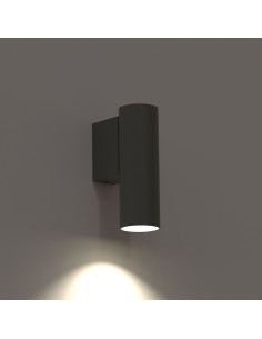 Nowodvorski FOURTY GRF – Lampa ścienna dekoracyjna metalowa szary jedwab, GU10, 12 cm, modern