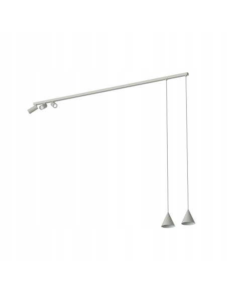 Nowodvorski FOURTY V lampa wisząca 5-punktowa jedwabisty szary GU10 150 cm elegancka