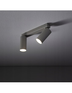 Nowodvorski FOURTY Spot sufitowy 2-punktowy GU10 szary aluminiowy ruchome reflektory