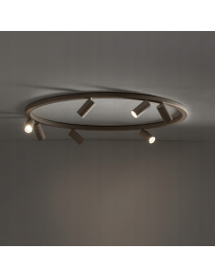 Nowodvorski FOURTY ROUND 7-beżowy plafon sufitowy 7xGU10 nowoczesny aluminiowy 80-93 cm