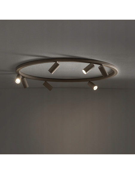 Nowodvorski FOURTY ROUND 7-beżowy plafon sufitowy 7xGU10 nowoczesny aluminiowy 80-93 cm
