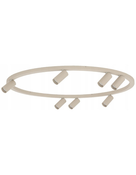Nowodvorski FOURTY ROUND 7-beżowy plafon sufitowy 7xGU10 nowoczesny aluminiowy 80-93 cm