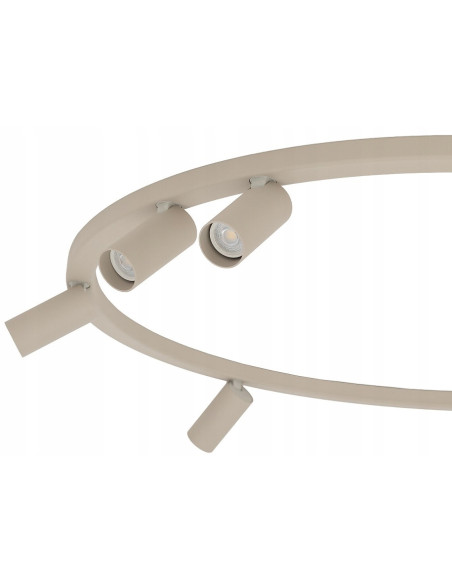 Nowodvorski FOURTY ROUND 7-beżowy plafon sufitowy 7xGU10 nowoczesny aluminiowy 80-93 cm