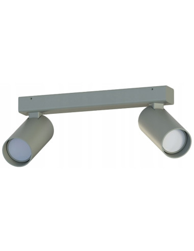 Nowodvorski FOURTY 11466 – Szary spot sufitowy 2x GU10, aluminiowy, regulowany, modernistyczny